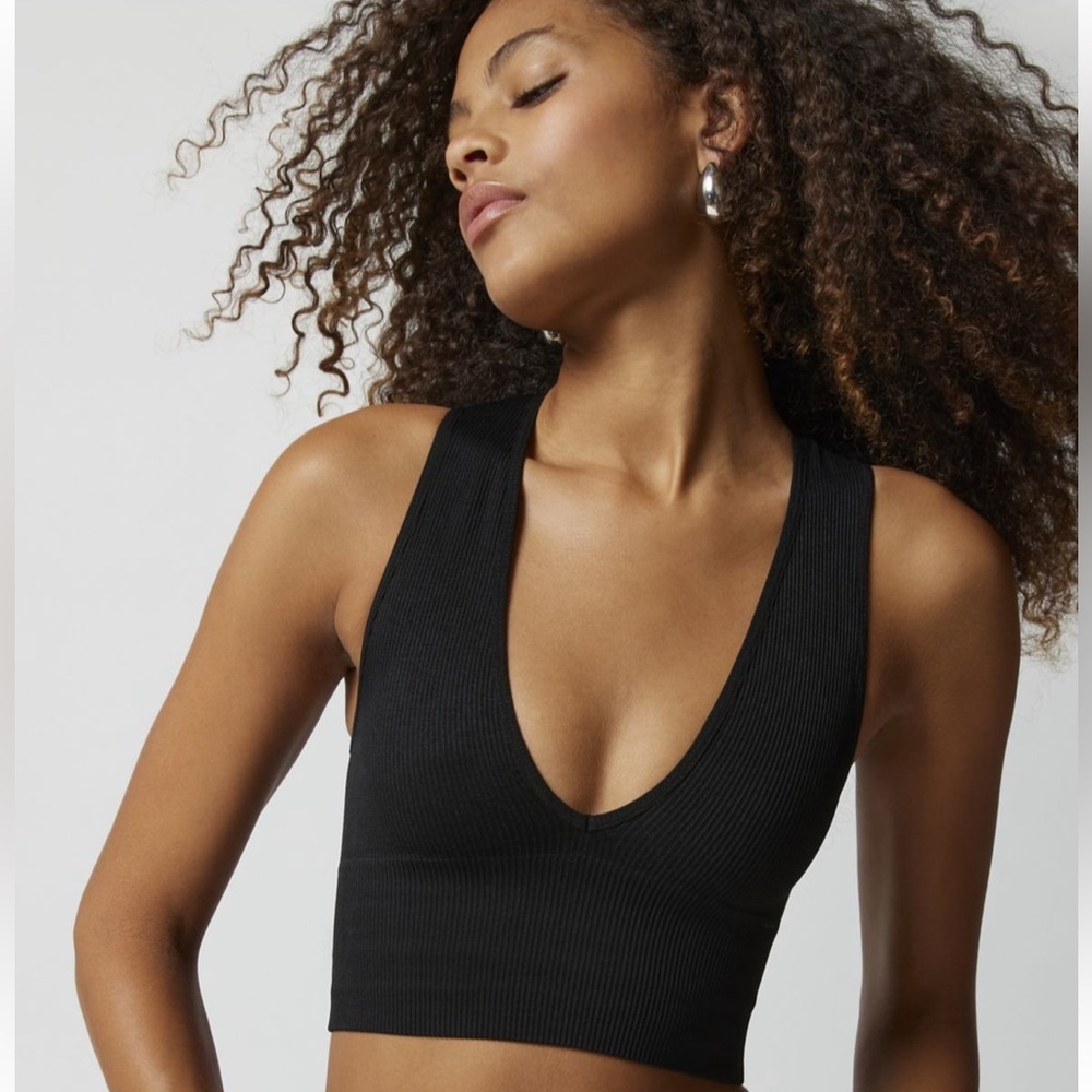 Urban Outfitters Under Hailey Seamless Plunge Cropped Tank